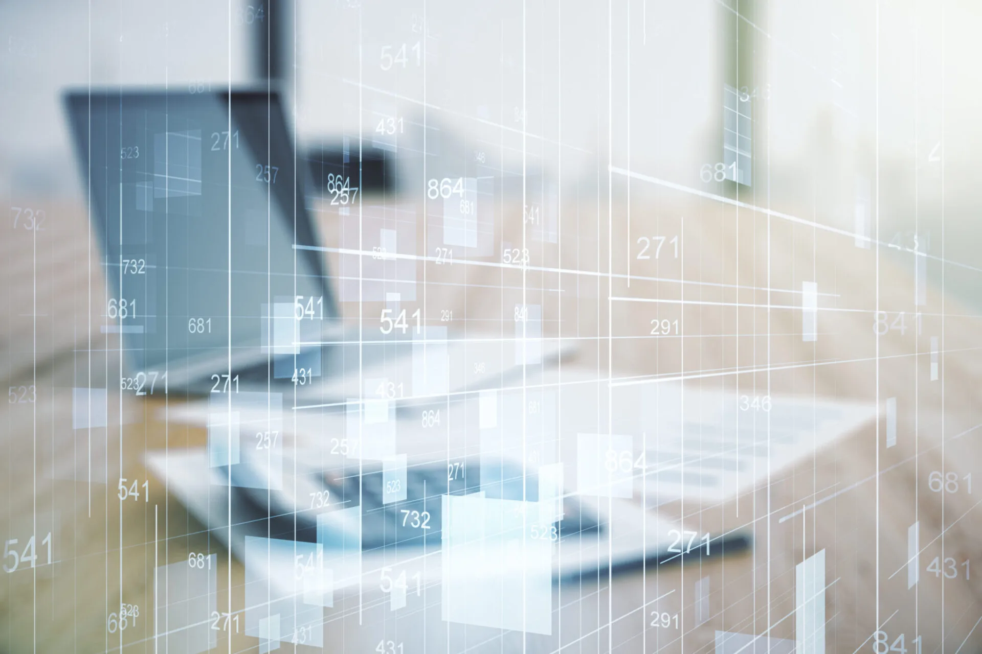 double exposure abstract virtual statistics data hologram blurry calculator with laptop background statistics analytics concept 2048x1365